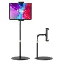 Настолна стойка (YL0420050002) за iPad и телефони (4.7"-13") - Lisen - регулируема алуминиева стойка - Черно