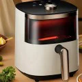Еър фрайър Deerma KZ30W - 3L капацитет, 1200W, 360° циркулация на горещ въздух, 7 програми, таймер - Златист