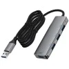 Хъб 4 в 1 Acefast (J17) - 4 x USB3.0, 5Gbps, Plug & Play, алуминиева сплав - Сив