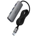 Хъб 4 в 1 Acefast (J17) - 4 x USB3.0, 5Gbps, Plug & Play, алуминиева сплав - Сив