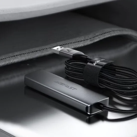 Хъб 4 в 1 Acefast (J17) - 4 x USB3.0, 5Gbps, Plug & Play, алуминиева сплав - Сив