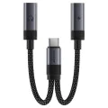 Адаптер Acefast (J14) - USB-C към 2x USB-C, 60W, Hi-Fi аудио, Plug & Play - Черен