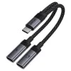 Адаптер Acefast (J14) - USB-C към 2x USB-C, 60W, Hi-Fi аудио, Plug & Play - Черен