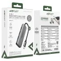 Хъб 4 в 1 Acefast (J15) - Type-C към 4x USB3.0, 5Gbps, алуминиева сплав - Сив