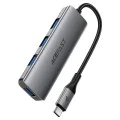 Хъб 4 в 1 Acefast (J15) - Type-C към 4x USB3.0, 5Gbps, алуминиева сплав - Сив