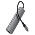 Докинг станция 5 в 1 Acefast (J16) - USB-C към 3x USB3.0, PD 90W, HDMI 4K@60Hz - Сива