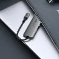 Докинг станция 6 в 1 Acefast (J18) - USB-C към 2x USB3.0, PD 90W, HDMI 4K, SD/TF - Сива