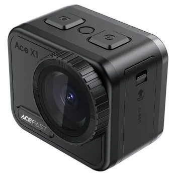 Екшън камера Acefast (X1) - 4K, 20MP, Wi-Fi, EIS, IPX8 21м водоустойчива - Черна