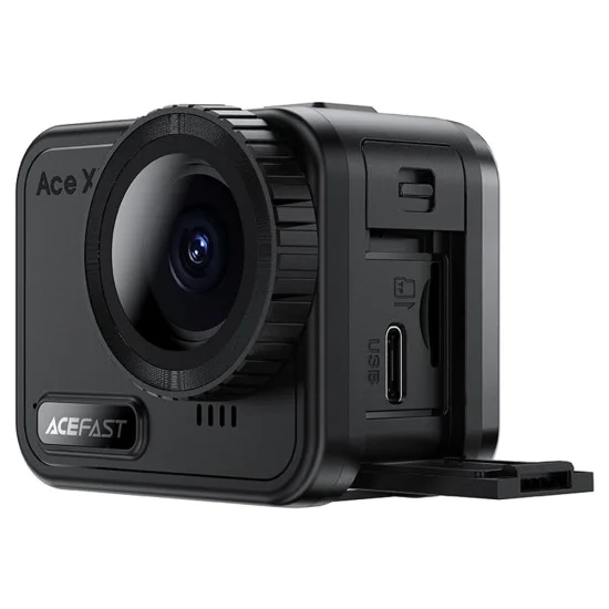 Екшън камера Acefast (X1) - 4K, 20MP, Wi-Fi, EIS, IPX8 21м водоустойчива - Черна