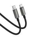 Кабел за данни Acefast (C23-03) - USB-C към USB-C, Smart Power-Off, 60W, 1.2м - Черен