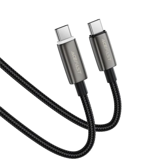 Кабел за данни Acefast (C23-03) - USB-C към USB-C, Smart Power-Off, 60W, 1.2м - Черен