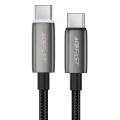 Кабел за данни Acefast (C23-03) - USB-C към USB-C, Smart Power-Off, 60W, 1.2м - Черен