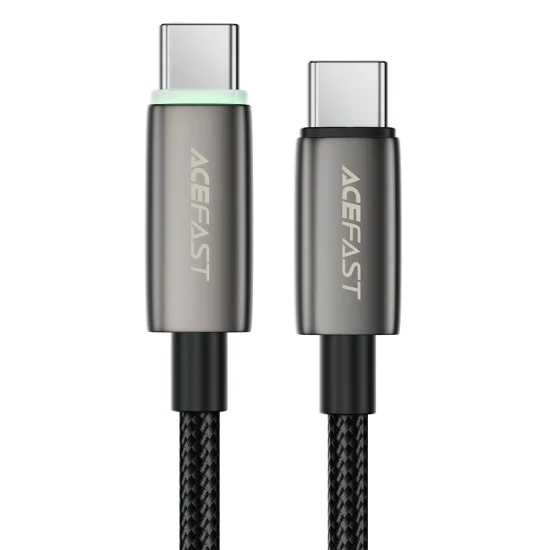 Кабел за данни Acefast (C23-03) - USB-C към USB-C, Smart Power-Off, 60W, 1.2м - Черен