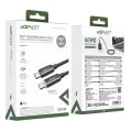 Кабел за данни Acefast (C23-03) - USB-C към USB-C, Smart Power-Off, 60W, 1.2м - Черен