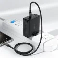 Кабел за данни Acefast (C23-03) - USB-C към USB-C, Smart Power-Off, 60W, 1.2м - Черен