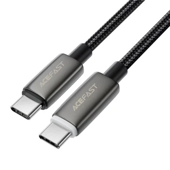 Кабел за данни Acefast (C23-03) - USB-C към USB-C, Smart Power-Off, 60W, 1.2м - Черен
