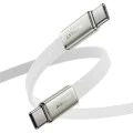Кабел за данни Acefast (C24-03) - Type-C към Type-C, 60W, плосък дизайн, 1.2м - Бял