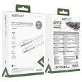 Кабел за данни Acefast (C24-03) - Type-C към Type-C, 60W, плосък дизайн, 1.2м - Бял