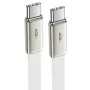 Кабел за данни Acefast (C24-03) - Type-C към Type-C, 60W, плосък дизайн, 1.2м - Бял