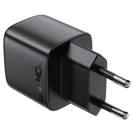 Зарядно устройство Acefast (A135) - Type-C, GaN, PD45W, LED дисплей - Черно