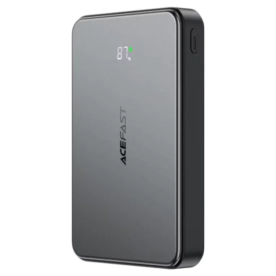 Външна батерия Acefast (M31) - MagSafe, вграден Type-C кабел, 10000mAh, 22.5W - Черна