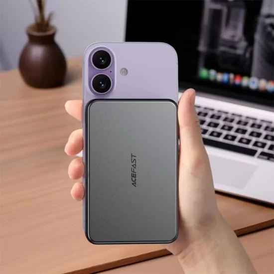 Външна батерия Acefast (M31) - MagSafe, вграден Type-C кабел, 10000mAh, 22.5W - Черна
