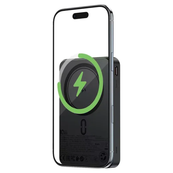 Външна батерия Acefast (M31) - MagSafe, вграден Type-C кабел, 10000mAh, 22.5W - Черна