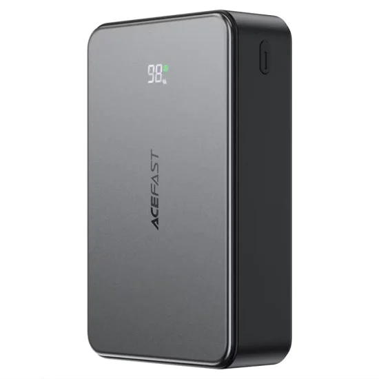 Външна батерия Acefast (M29) - вграден Type-C кабел, дисплей, 20000mAh, 22.5W - Черна