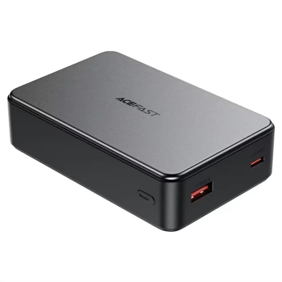 Външна батерия Acefast (M29) - вграден Type-C кабел, дисплей, 20000mAh, 22.5W - Черна