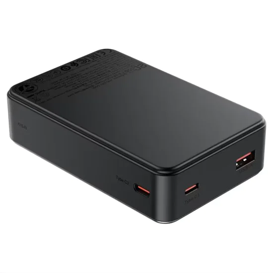 Външна батерия Acefast (M29) - вграден Type-C кабел, дисплей, 20000mAh, 22.5W - Черна