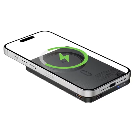 Външна батерия Acefast (M30) - MagSafe, вграден Type-C кабел, 5000mAh, 20W - Черна