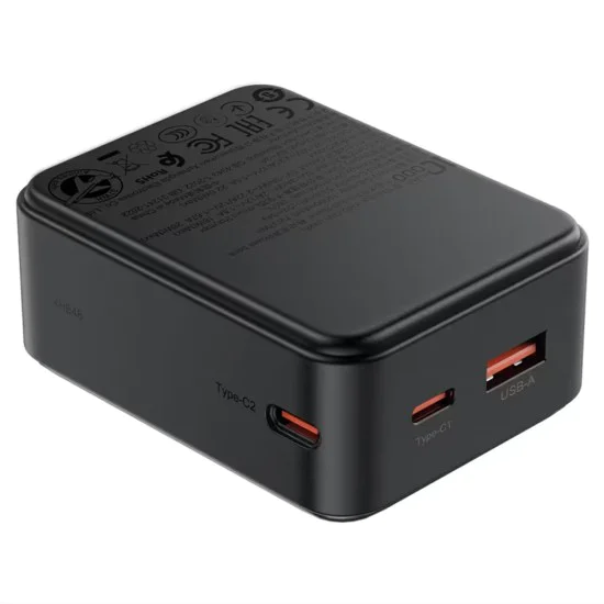 Външна батерия Acefast (M28) - вграден Type-C кабел, дисплей, 10000mAh, 22.5W - Черна