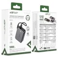 Външна батерия Acefast (M28) - вграден Type-C кабел, дисплей, 10000mAh, 22.5W - Черна