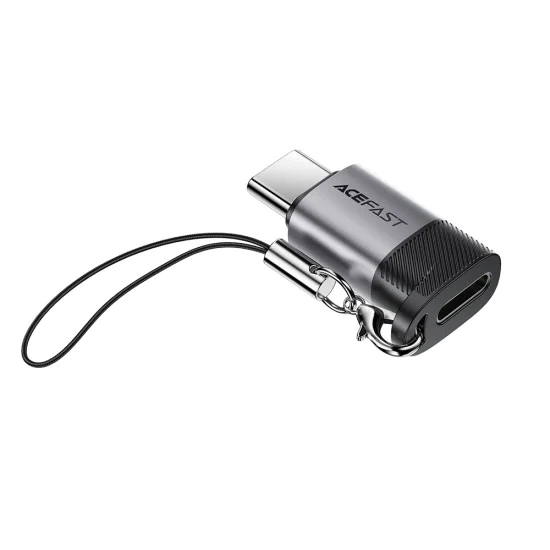 Адаптер Acefast (J19) - Lightning (женско) към USB-C (мъжко), 60W - Сив