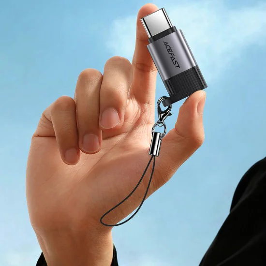 Адаптер Acefast (J19) - Lightning (женско) към USB-C (мъжко), 60W - Сив