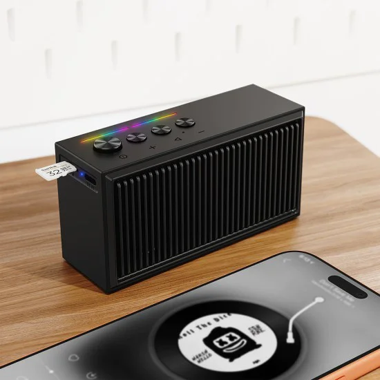 Преносима безжична колона Acefast (K9 Go) - Bluetooth 6.0, RGB, 1200mAh - Черна