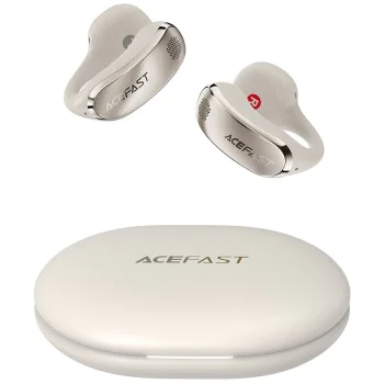 Безжични слушалки Acefast Aceclip Pro (FA006) - OWS Stereo, BT 5.4, Dual-mic Noise Cancelling, 400mAh, IP55, Type-C - Златни
