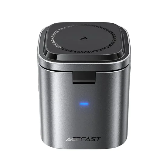 Зарядна станция 6в1 Acefast (Z9) - жично и безжично зареждане, GaN, 80W - Черна