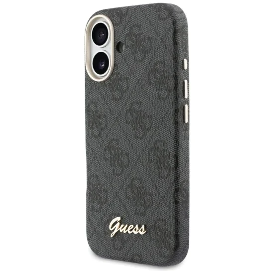 Калъф за iPhone 17 - 4G Script MagSafe - Guess - Черен