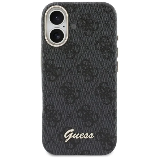 Калъф за iPhone 17 - 4G Script MagSafe - Guess - Черен