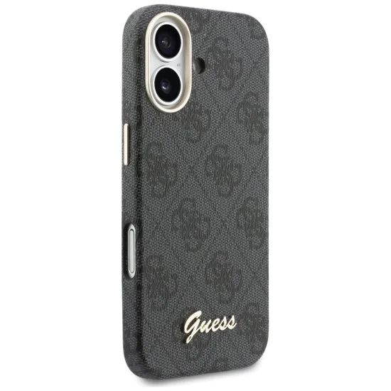 Калъф за iPhone 17 - 4G Script MagSafe - Guess - Черен