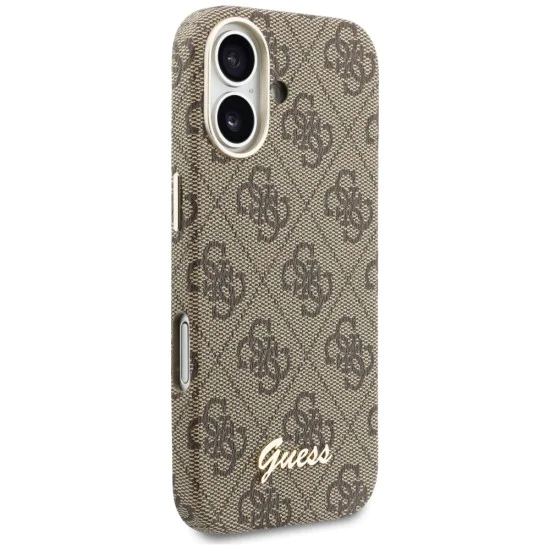 Калъф за iPhone 17 - 4G Script MagSafe - Guess - Кафяв