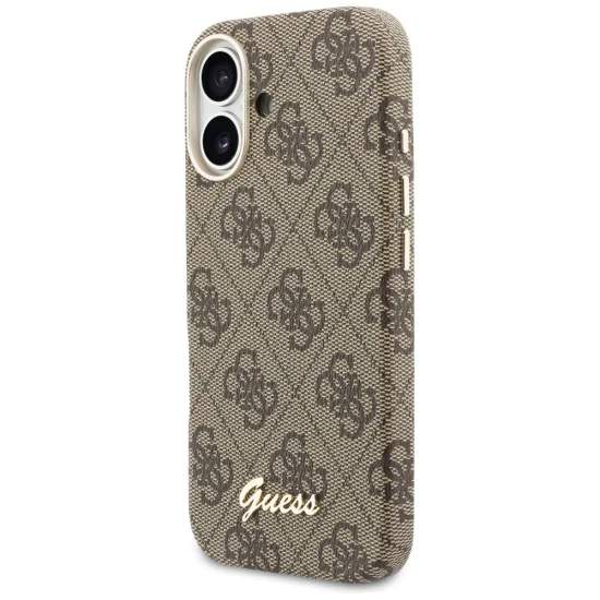 Калъф за iPhone 17 - 4G Script MagSafe - Guess - Кафяв