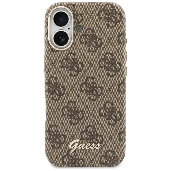 Калъф за iPhone 17 - 4G Script MagSafe - Guess - Кафяв