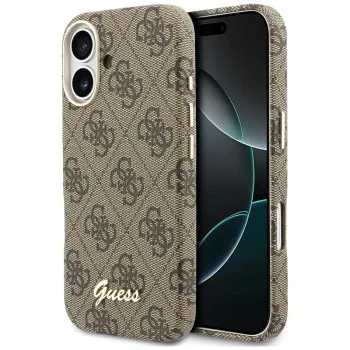 Калъф за iPhone 17 - 4G Script MagSafe - Guess - Кафяв