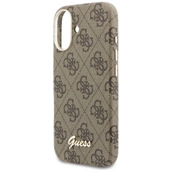 Калъф за iPhone 17 - 4G Script MagSafe - Guess - Кафяв