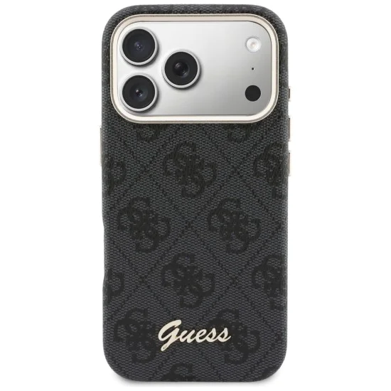 Калъф за iPhone 17 Pro - 4G Script MagSafe - Guess - Черен
