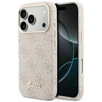 Калъф за iPhone 17 Pro Max - 4G Script MagSafe - Guess - Розов