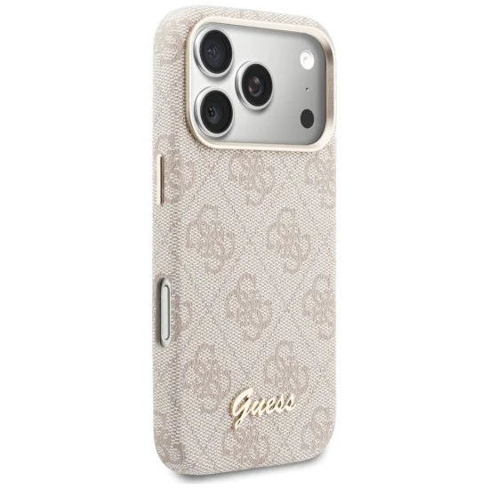 Калъф за iPhone 17 Pro Max - 4G Script MagSafe - Guess - Розов