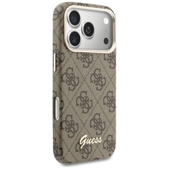 Калъф за iPhone 17 Pro - 4G Script MagSafe - Guess - Кафяв